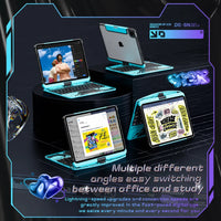 GLOWSPAD Pro - 360° Rotating Transparent iPad Keyboard with 7-Color RGB Backlight