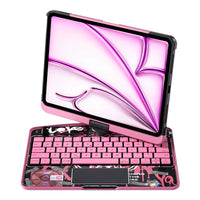 GLOWSPAD Pro - 360° Rotating Transparent iPad Keyboard with 7-Color RGB Backlight